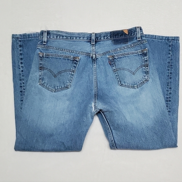 VINTAGE Levi's 501 Distressed High Rise Loose Fit Button-Fly Boyfriend Jeans - Picture 9 of 14